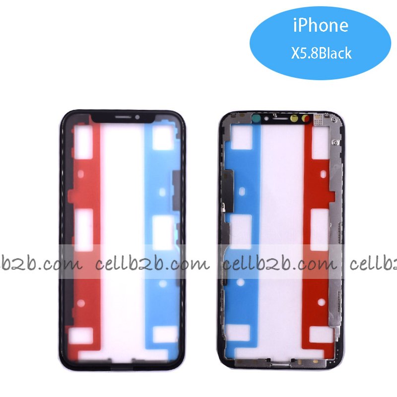 Pantalla Cristal + Marco Lateral con Pegamento para iPhone XS Negro Original