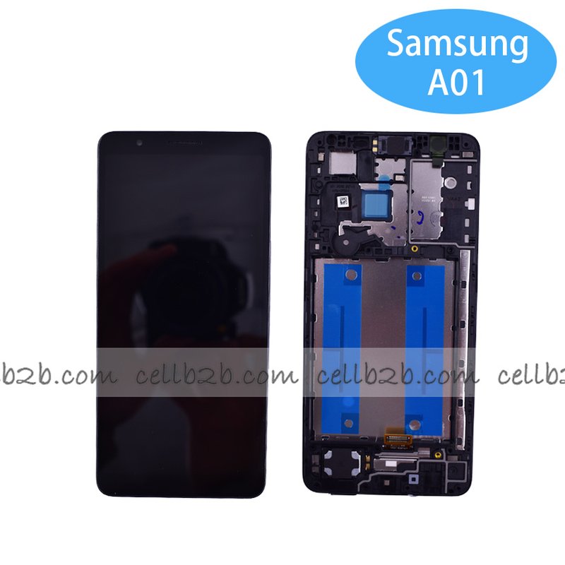*Pantalla Samsung Galaxy A01 Core A013F Negra con Marco Completa Original SERVICE PACK