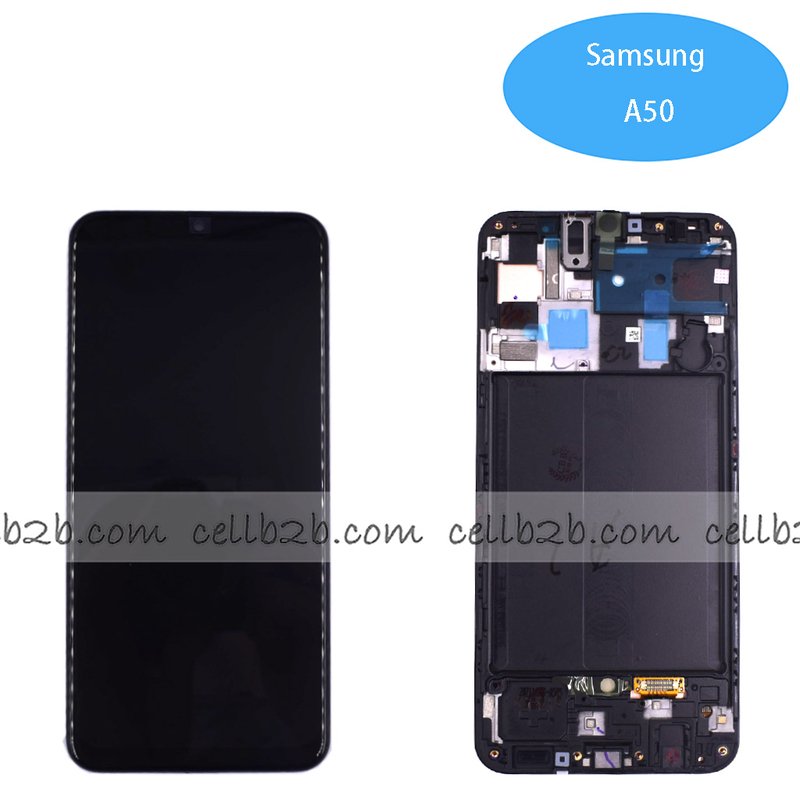Pantalla Samsung Galaxy A50 A505F OLED Negra con Marco Completa
