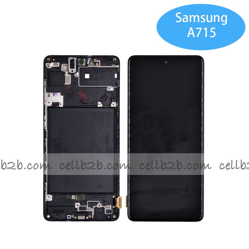 Pantalla Samsung Galaxy A71 A715 OLED Negra Con Marco Completa Tamaño Original