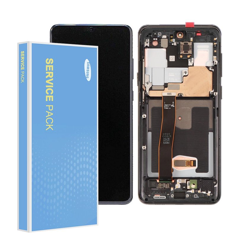 *Pantalla Samsung Galaxy S21 Ultra 5G G998B Negra con Marco Completa Original (SIN CAMARA FRONTAL) SERVICE PACK (Asmbld)