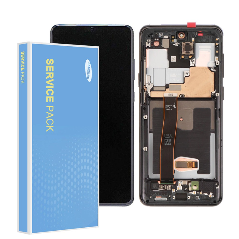 *Pantalla Samsung Galaxy S21 Ultra 5G G998B Plateada con Marco Completa Original (SIN CAMARA FRONTAL) SERVICE PACK (Asmbld)