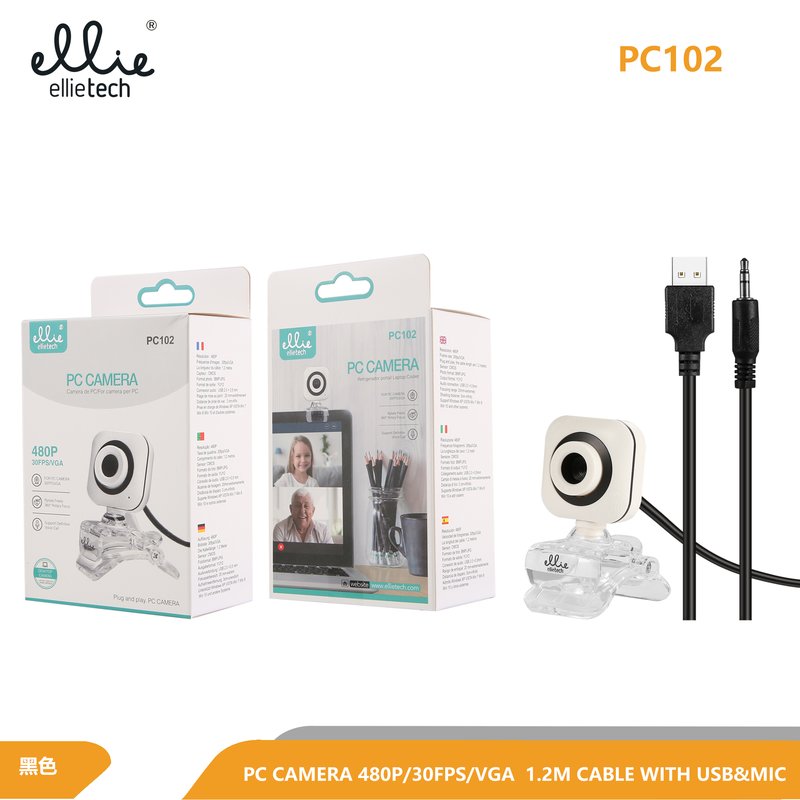 PC102 Cámara para Ordenador Windows 480P 30FPS / VGA 1.2M