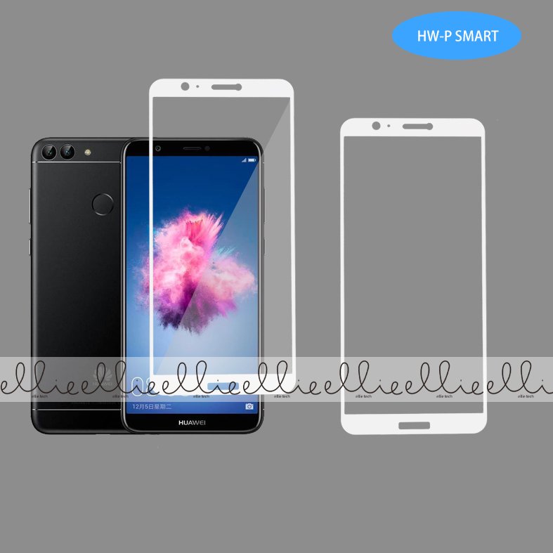 ED102 Protector Cristal para Huawei P Smart Full Glue Completo Blanco