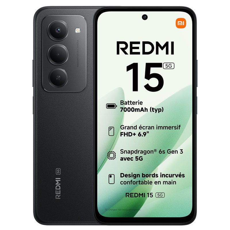 *Móvil Xiaomi Redmi 15 5G 4+128GB Negro
