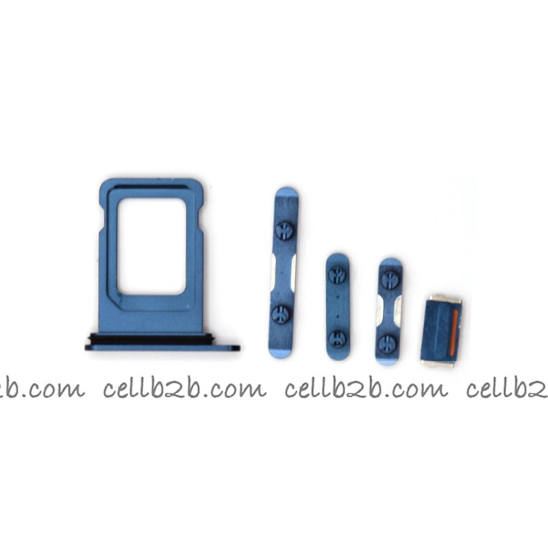 Set 4 Piezas Porta-SIM + Teclado de Volumen, Encendido y Botón Vibración para iPhone 13 Azul