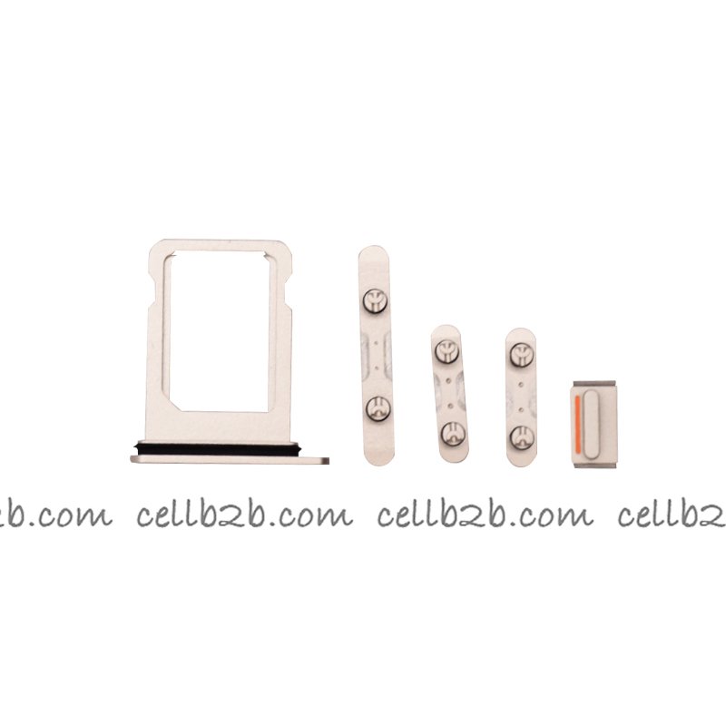 Set 4 Piezas Porta-SIM + Teclado de Volumen, Encendido y Botón Vibración para iPhone 13 Mini Blanco