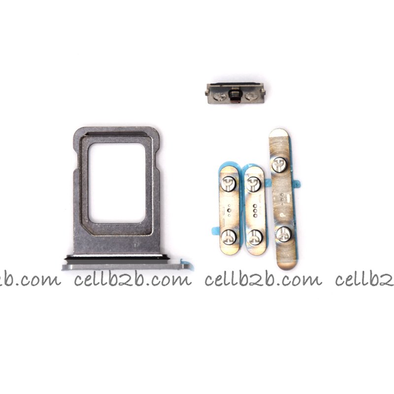 Set 4 Piezas Porta-SIM + Teclado de Volumen, Encendido y Botón Vibración para iPhone 13 Pro / 13 Pro Max Azul