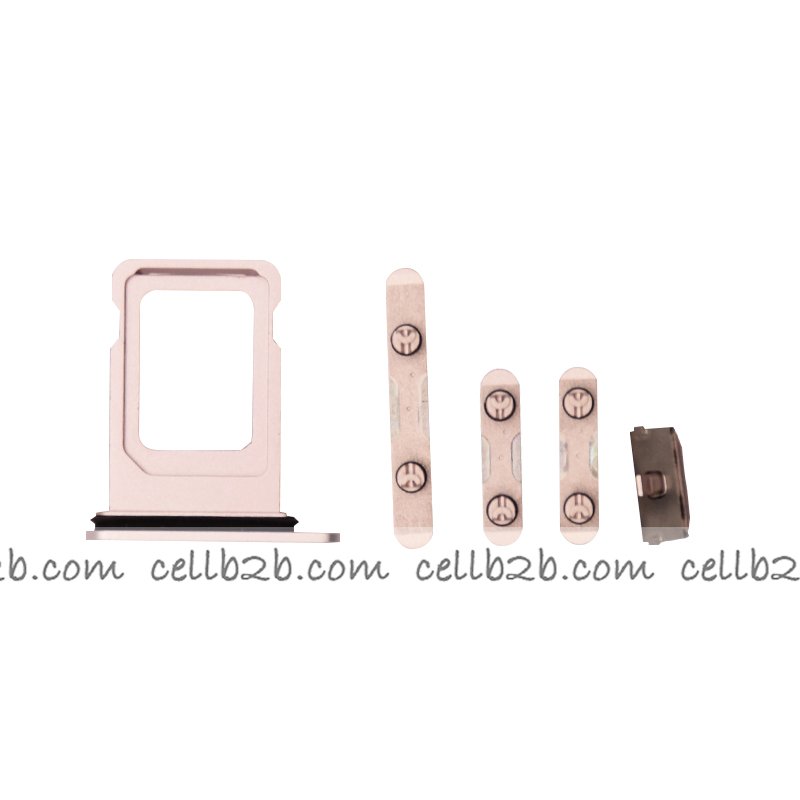 Set 4 Piezas Porta-SIM + Teclado de Volumen, Encendido y Botón Vibración para iPhone 13 Rosa