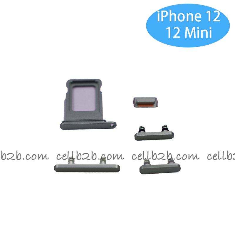Set 4 Piezas Porta-SIM  + Teclado de Volumen, Encendido y Boton Vibración para iPhone 12 6.1 Verde