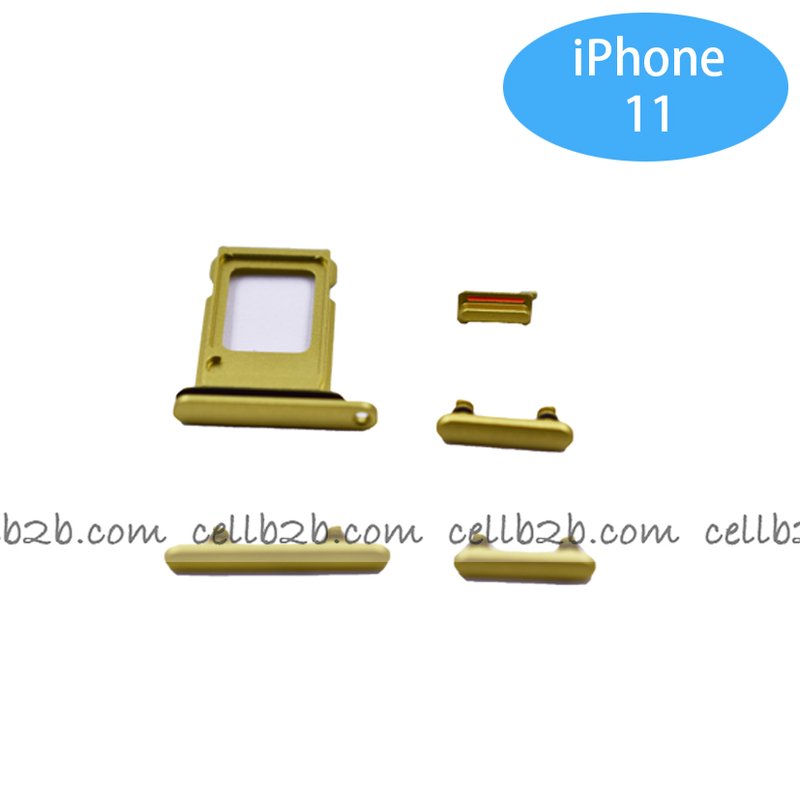 Set de Botones Lateral + Bandeja de SIM para iPhone 11 Amarillo