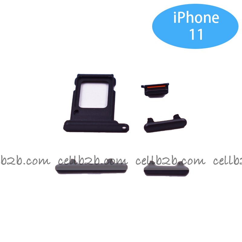 Set de Botones Lateral + Bandeja de SIM para iPhone 11 Negro