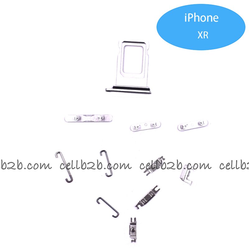 Set de Botones Lateral + Bandeja de SIM para iPhone XR Blanco