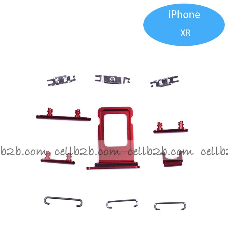 Set de Botones Lateral + Bandeja de SIM para iPhone XR Rojo