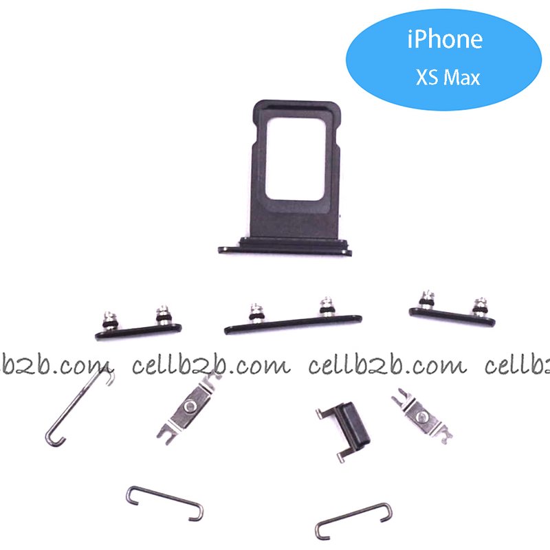 Set de Botones Lateral + Bandeja de SIM para iPhone Xs Max Negro