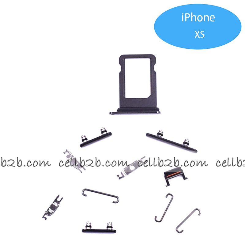 Set de Botones Lateral + Bandeja de SIM para iPhone Xs Negro