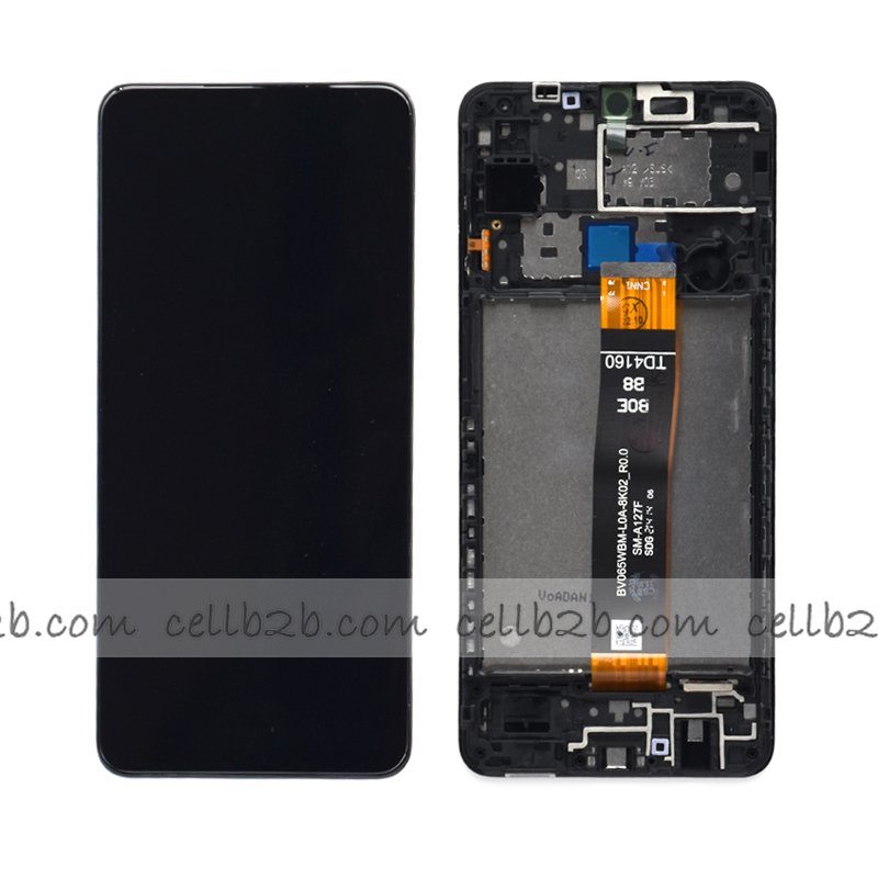 Pantalla Samsung Galaxy A12 2021 A127F Negra Con Marco Completa Original