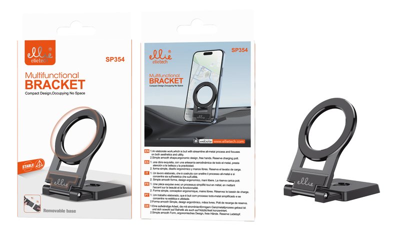 Ellietech SP354 Soporte Metálico de Coche con Magsafe para Móvil