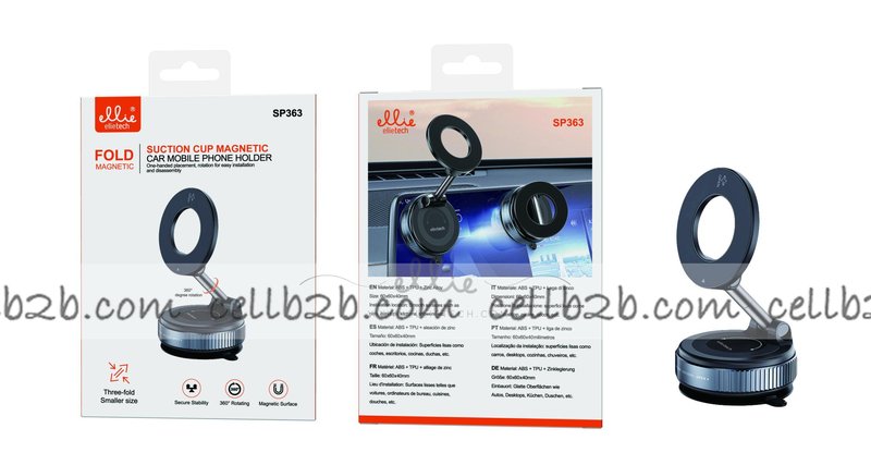 Ellietech SP363 Soporte Magnético al Vacío 360° Aleación de Zinc para Movil
