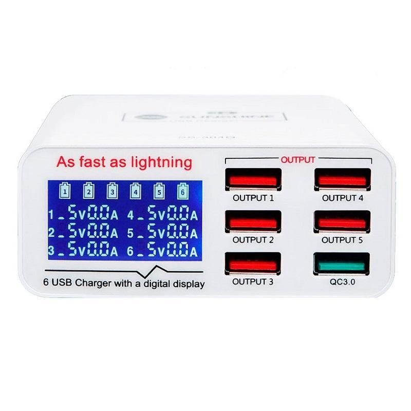 SUNSHINE SS-304Q Cargador Rápido Inteligente de 6 Pueros