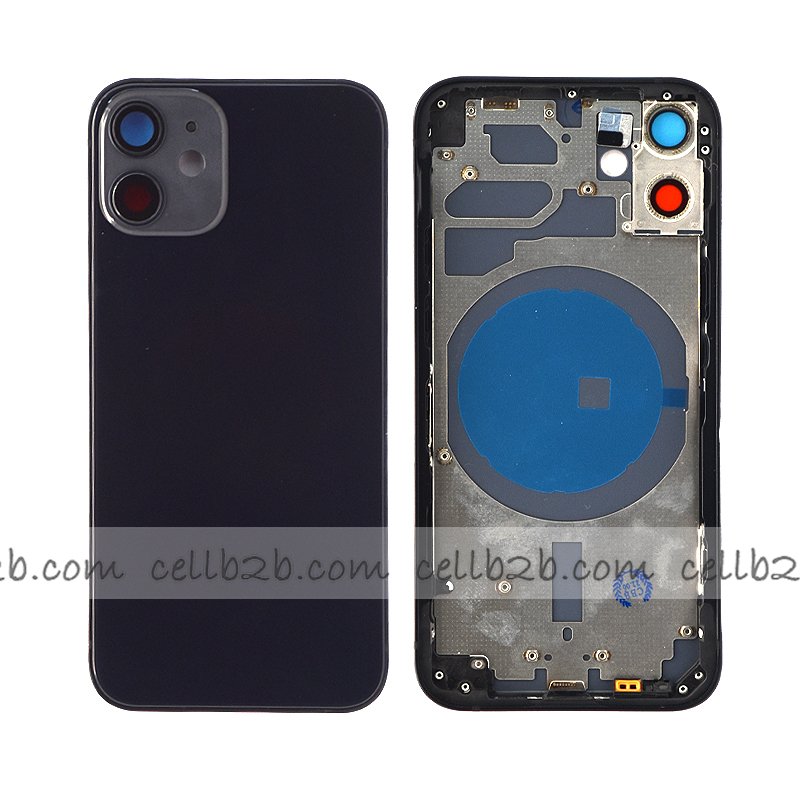 Tapa Chasis Con Bandeja iPhone 12 Mini Negra sin Recambios