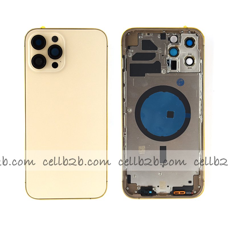 Tapa Chasis Con Bandeja iPhone 12 Pro Max Dorada sin Recambios Material Original