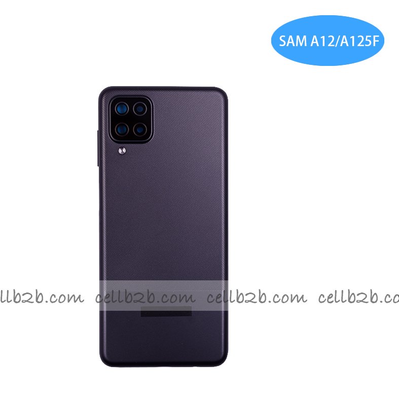 Tapa Trasera Samsung A12 A125F Negra CON LENTE