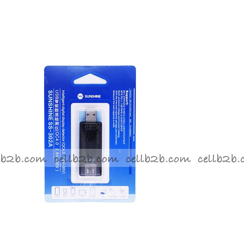 SS-302A USB Comprobador QC 4.0 de Voltaje 2.8V-30V y de Corriente DC 0-5A