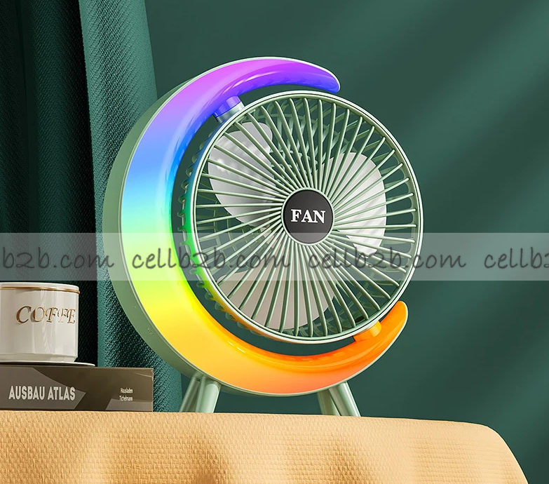 Ventilador Escritorio Multicolor con Luz OLED 3 velocidades