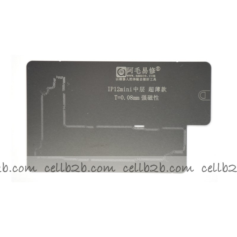 AMAOE 0.08MM Plandilla De Reballing BGA De Capa Media para iPhone 12 Mini