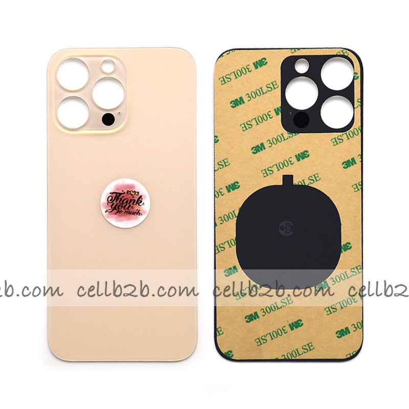Tapa Trasera Cristal para iPhone 14 Pro Max Dorada