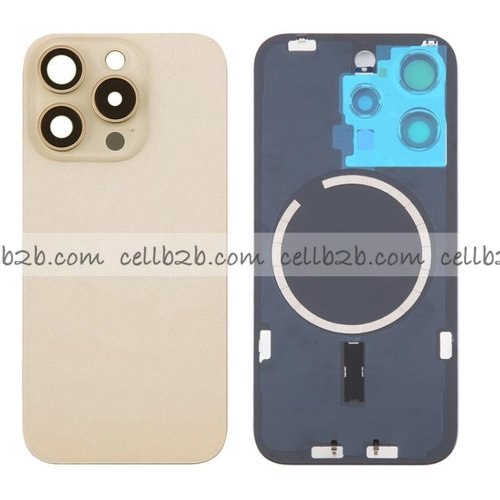 Tapa Trasera Cristal con Soporte para iPhone 16 Pro Max Color Desierto