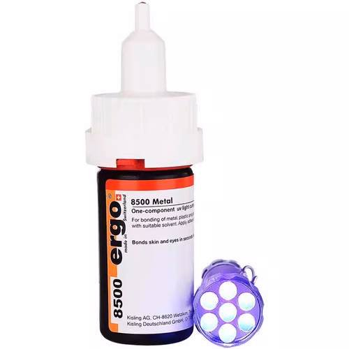 Pegamento Ergo8500 Super Glue Adhesivo UV Transparente para Vidrio+Luz Púrpura 20g