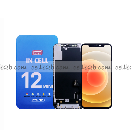 Pantalla iPhone 12 Mini ZY FHD-COF 1080p INCELL LCD+Táctil Negra Completa (Control IC Reemplazable)