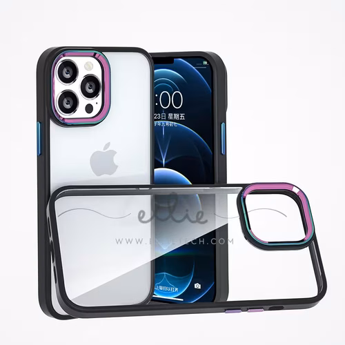 Funda Transparente con Marco de Cámara Multicolor Para iPhone 12 Pro Max 6.7