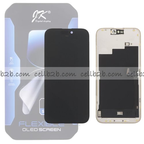 Pantalla iPhone 15 Pro Max JK OLED Soft LCD+Táctil Negra Completa (Control IC Reemplazable)