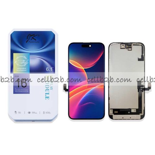 *Pantalla iPhone 16 JK INCELL FHD LCD+Táctil Negra Completa (Control IC reemplazable)