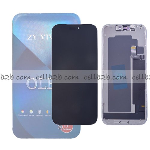 Pantalla iPhone 17 Pro Max ZY OLED Dura (High Refresh Rate) LCD+Táctil Negra Completa (Control IC Reemplazable)