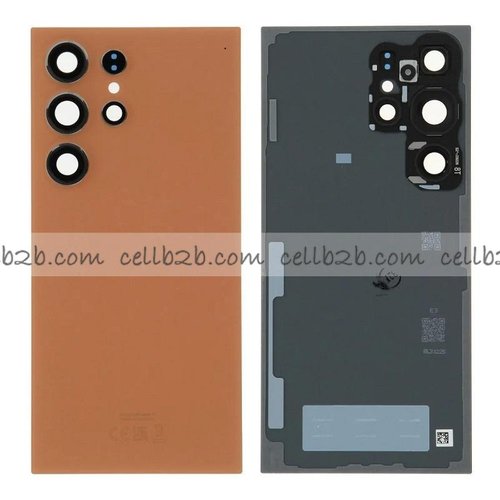 Tapa Trasera para Samsung S24 Ultra S928B Naranja CON LENTE