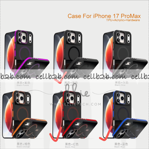 Funda Magsafe de Dos Tonos Con Soporte Cámara Plegable para iPhone 16 Pro Max