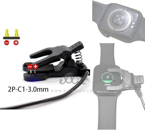 Cargador de Reloj Tipo Clip para 2 Pines 3.0mm Exterior Poitivo