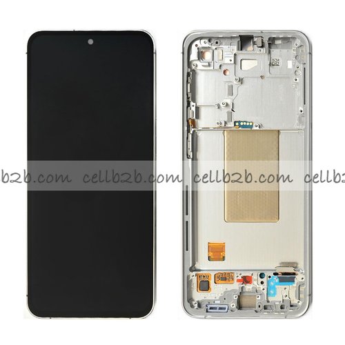 *Pantalla Samsung GALAXY S24 FE S721 Plateada / Gris CON MARCO Original LCD+Táctil SERVICE PACK