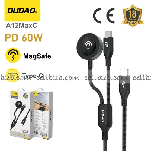 *Cable magnético 2 en 1 PD60W, conexión estable y duradera – DUDAO A12MaxC