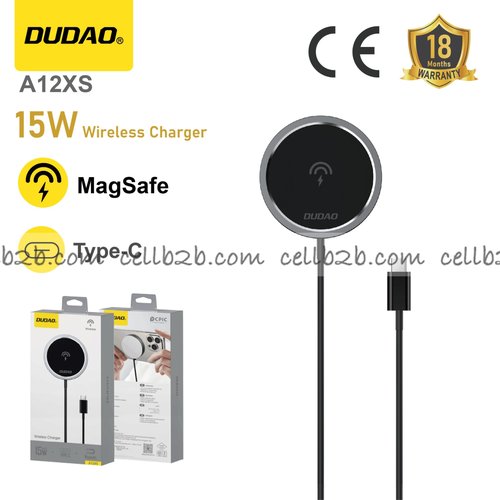 *Cargador inalámbrico magnético 15 W, compatible con iPhone, ultrafino y portátil, con múltiples protecciones – DUDAO A12XS