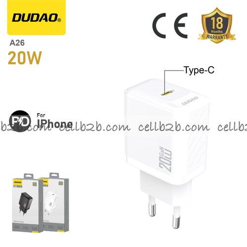 *Cargador Type-C PD 20 W para Apple, blanco – DUDAO A26