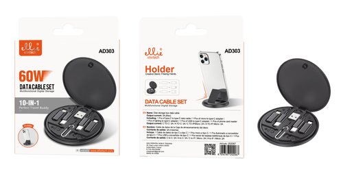 Ellietech AD303 Set de Cable de Dato 10 en 1