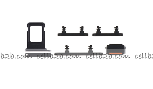 Botones Lateral con SIM  para iPhone 15 / 15 Plus Negro