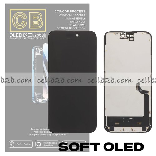 Pantalla « CB SOFT OLED » iPhone 15 Plus Control IC Reemplazable LCD+TACTIL Completo