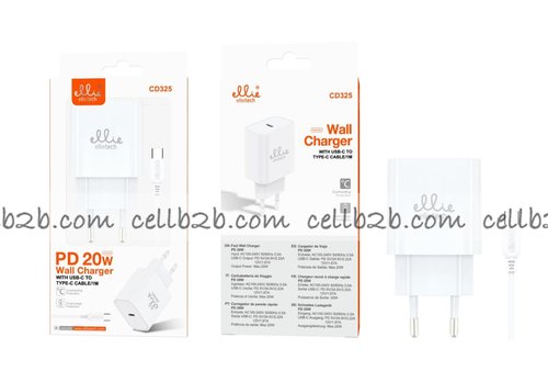 Ellietech CD325 Cargador Tipo C con Cable Tipo C