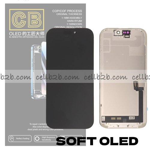 Pantalla « CB SOFT OLED » iPhone 17 120Hz Control IC Reemplazable LCD+TACTIL Completo